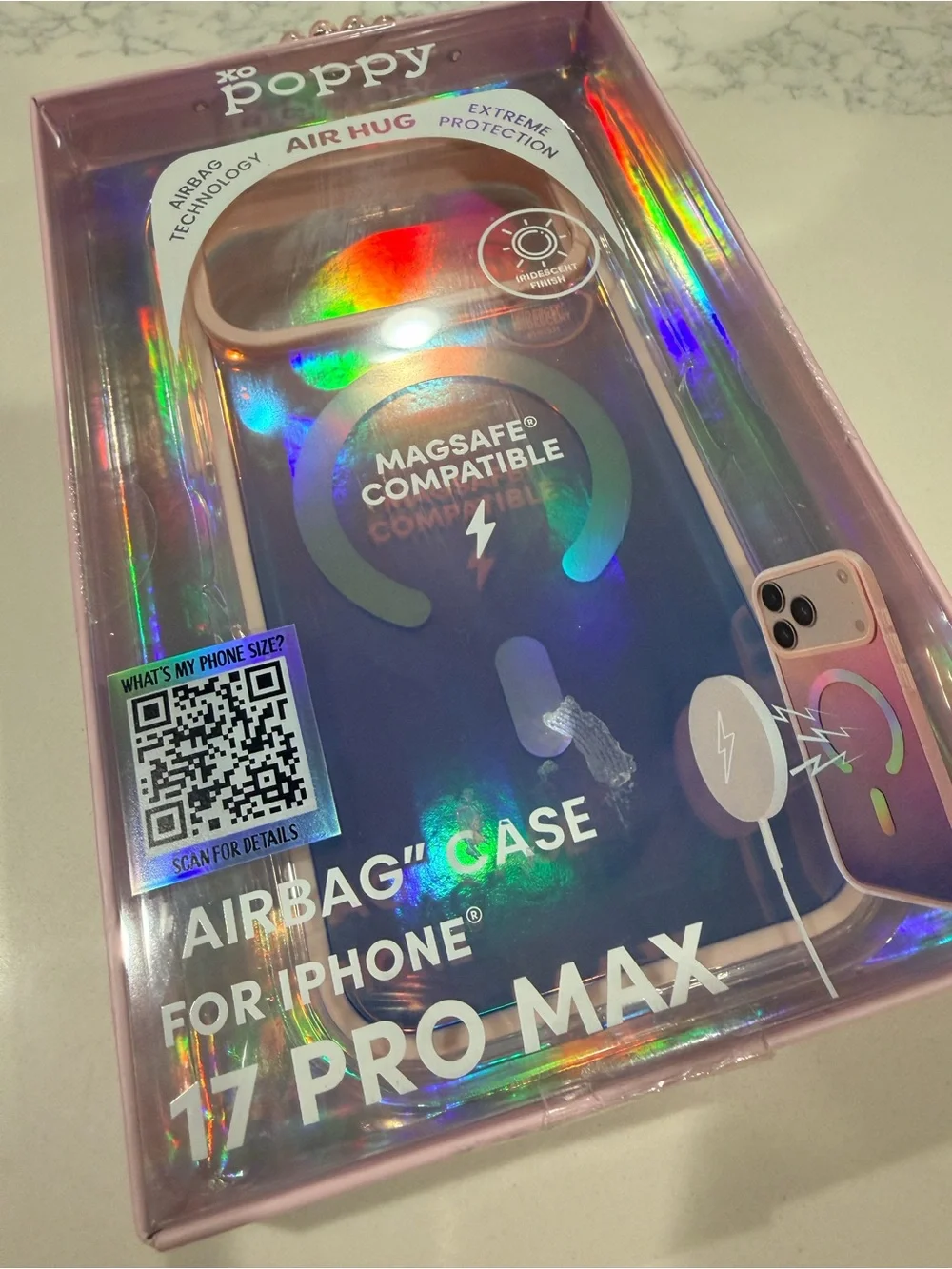 Poppy Air Hug Airbag Case for iPhone 17 Pro Max — Pink